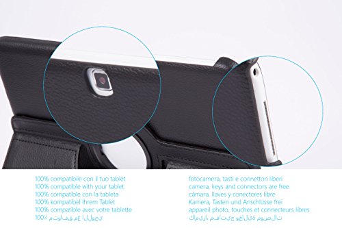 TAB A 9.7 HIMMELBLAU 360 Hülle Case Premium PU Ledertasche Etui Schutzhülle für Samsung Galaxy Tab A PLUS 9.7 T550 T551 SM-T550 SM-T551 rotierende farbige Kunstleder + Capacitive Stylus + Displayschutzfolie - 4