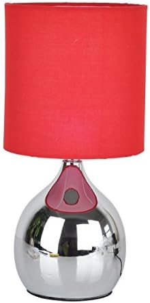Modern Touch Lamp Lounge Bedside Table Lights Lamps Chrome Copper Finish (Red)