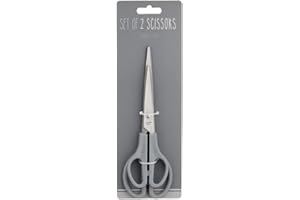 WOW HOMESTORE Stainless Steel Stationery Paper Scissors Office Scissors / Craft Scissors / Set Scissors - 2 pk. (Grey)