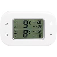 Rosenstein & Söhne Kühlschrank Alarm: Digitales Kühl- & Gefrierschrank-Thermometer, 2 Funk-Sensoren, weiß (Kühlschrank…