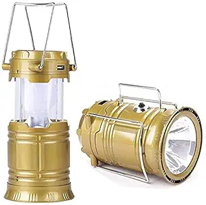 YOZONKY Portable Rechargeable Solar LED Lantern Emergency Light Bulb, Travel Camping | 2 in 1 Solar Light Fanas Flashlight Lamp with USB Port (1 Pcs)