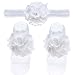 TiaoBug 5 Sets Baby Girls Headband Barefoot Sandals Foot Flower Bands Feet Decoration Accessories