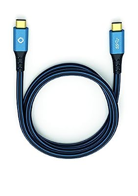 Oehlbach d1 C9320 USB plus USB-C vers USB-C (Type 3.1) 0.50 m schwarz/blau