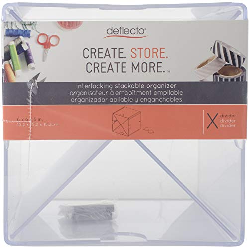 Deflecto Corp. Stackable X-Divided Storage Organizer-6"X6"X6" Clear