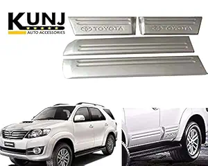 Kunj Autotech Car Side Cladding Beading for Old Fortuner Type 1 2004 to 2015 Super White Colour Fiber Material with Adhesive Tape Set of 4 Pieces