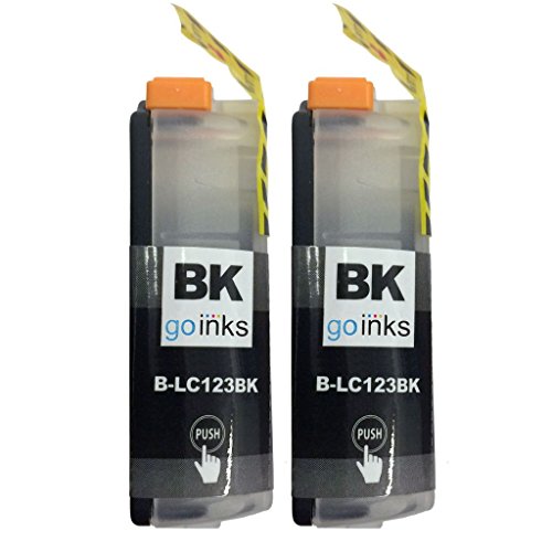 2 Schwarze Kompatible Tintenpatronen zu rsetzen LC123Bk für den Einsatz mit Brother DCP-J132W, DCP-J152W, DCP-J4110DW, DCP-J552DW, DCP-J752DW, MFC-J4410DW, MFC-J4510DW, MFC-J4610DW, MFC-J470DW, MFC-J4710DW, MFC-J650DW, MFC-J6520DW, MFC-J6720DW, MFC-J6920DW, MFC-J870DW