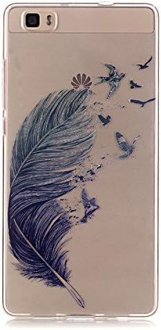 Pheant® Huawei P10 Lite Case Soft Cover Transparent TPU Silicone Phone Skin(Feather)