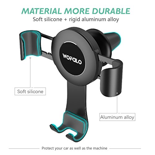 Supporto cellulare per auto, Supporto Wofalo per cellulari con presa alla ventola dellâ€™aria con blocco automatico per iPhone X/8/8 plus/7/7plus/6/6S, Samsung Galaxy S8/S7/S6, Nexus, Huawei, Google e altri smartphone (nero).