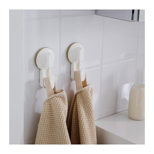 IKEA STUGVIK Haken mit Saugnapf in weiß; 2 Stück - 2