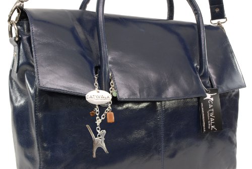Übergroße Laptoptasche „Helena“ von Catwalk Collection – Marine Blau – GRÖßE: B: 42 H: 31,5 T: 13 cm. - 9