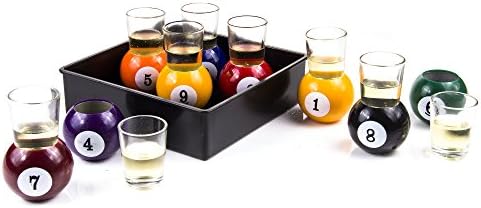 Innovia Imports 4897056740617 Pool Ball Shot Glasses, Multicolor