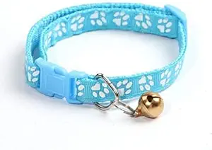 PSK PET MART Imported Printed Collars with Bell for Dog, Puppy and Cat, Small, Sky Blue