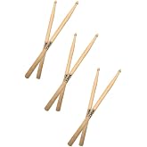 Midex Maple-100-5A-3X Wood Maple Wood Drum Drum Drum Drum Drum Drum Baguette 5A Drumsticks (3 Pairs)