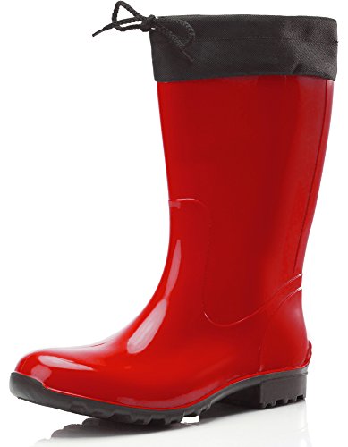 Ladeheid Botas Antideslizantes en PVC Mujer LA-968 (Rojo/Negro, 36 EU)