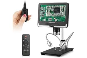 7 inch Digital Coin Microscope for Adults 200X Full View of Coins LINKMICRO LM206 LCD 1080P Soldering Digital Microscope for Electronics PCB Repair, Error Coins Hunting, UV Filter IR Remote Included