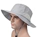 Produktbild BESPORTBLE Outdoor Sonnenschirm Fischer Fischer Hut Sun Cap Bucket Hut mit String Breiter Krempe Hut für Männer Frauen (Hellgrau)