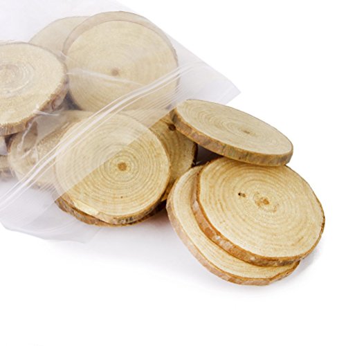 VORCOOL 20Stk 5-6CM Holz-Scheiben Runde Naturholzscheiben DIY Deko-Holz - 6
