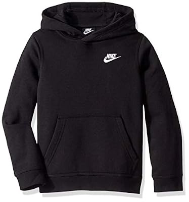 Nike B NSW Hoodie PO Club Sweat-Shirt Garçon, Black/White, FR : S (Taille Fabricant : S)