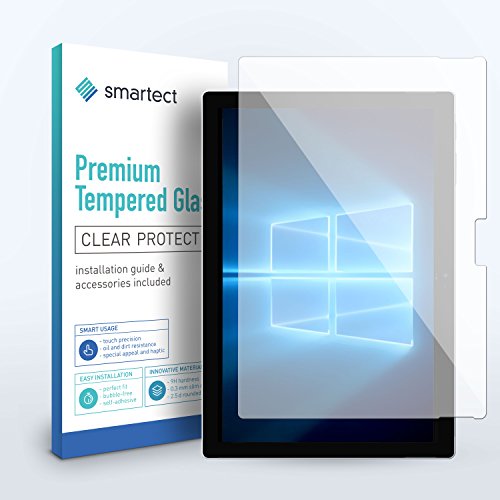 smartect® Panzerglas Displayschutzfolie für Microsoft Surface Pro 4 aus gehärtetem Tempered Glass • Gorilla Glass mit Härtegrad 9h • 0,33mm Ultra-Dünn • Abgerundete Kanten (2.5D) • Anti Fingerabdruck - 2
