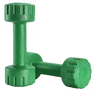 AURION M-1 4G-38SM-AX2V PVC Dumbbells and Fitness Kit Combo - 2 Kg Set (Green)