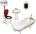 Produktbild alles-meine.de GmbH 4 TLG. Set: Badezimmer - Bad Möbel - Maßstab 1:12 - Porzellan / Keramik - Nostalgie - Miniatur für Badezimmer - Zubehör - Badewanne - für Puppenstube - Puppen..