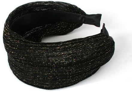 Alice Band Hair Band Black with Woven Sparkling Glittery Thread