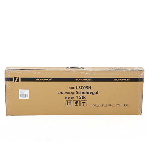 Songmics 5 Schicht Schuhregal Schuhständer aus hochwertigem Kunststoff, für 25 paar Schuhe 88 x 90 x 29 cm schwarz LSC05H - 7