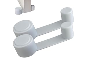 BUYLUX Topes para Puertas Suelo - Sujeta Puertas Suelo Adhesivo con Retenedor Giratorio Protector Pared - Freno Puerta - Tope Sujetapuertas Decorativo 2 UDS (Blanco)