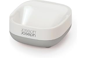 ‎JOSEPH JOSEPH Joseph Joseph Uchwyt na mydło do łazienki, mała, kompaktowy, z podstawą antypoślizgową - Biały/Szary