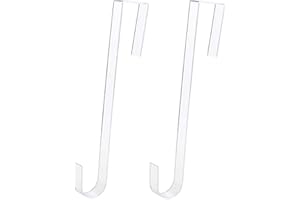 Ainkou 2pcs Clear 12" Wreath Hanger Hook Christmas Wreaths Holders for Inside Outside Doors
