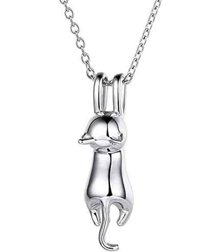 Collana con piccolo gatto nero, gioielli fatti a mano da strega per