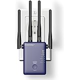Coredy AC1200 Dualband Wlan Repeater Signal Verstärker mit 2 LAN Port/ 4x Externe Antennen, Kompatibel mit Allen WLAN Geräten (Dual-WLAN 867Mbit/s 5GHz + 300Mbit/s 2,4GHz, WPS, Aktualisierte Version)
