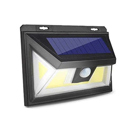YAYZA! 4-Confezione Pannello solare alimentato da pannello solare 74 LED 15W COB Sensore di movimento PIR impermeabile di sicurezza esterni grandangolare 1200lm Illuminazione bianca fredda giardino