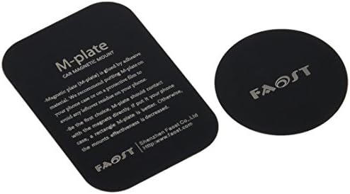 4 Pack,Faost Metal Mount Plate with 3M Adhesive for All Magnetic Car Mount Cradle Cellphone Holder Rectangle and Round (Black,M1)