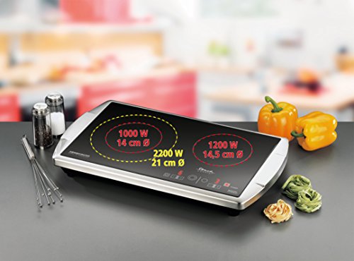 ROMMELSBACHER CT 3403/TC TouchControl – CERAN® DOPPELKOCHTAFEL – 3400 Watt – Edelstahl - 3