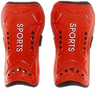 Football Shin Pads Soccer Guards Sports Leg Protector Protective Gear Mult-colors Breathable Kids and Adult (Red, M)