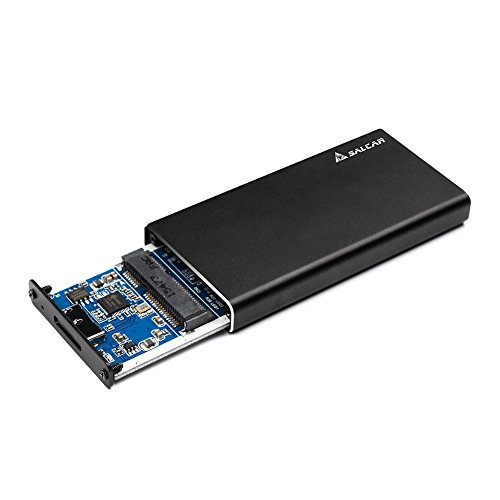 Salcar mSATA Aluminium Festplattengehäuse mit USB 3.0 Datenkabel für 2.5″ mSATA SSD Schwarz - 2