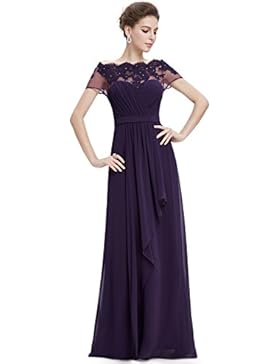 Ever Pretty Damen Boat Ausschnitt Applikation Lace Party ABendkleid 08490