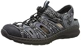 sneaker klettverschluss 39 Rieker L32P8 Damen Sandalen,Trekking Sandalen,DA-SandaleOutdoor-Sandale,Sport-Sandale,geschlossener Zehenbereich,Damenschuhe,Frauen,pazifik/adria/denim/schwarz-grau / 14(Blau)