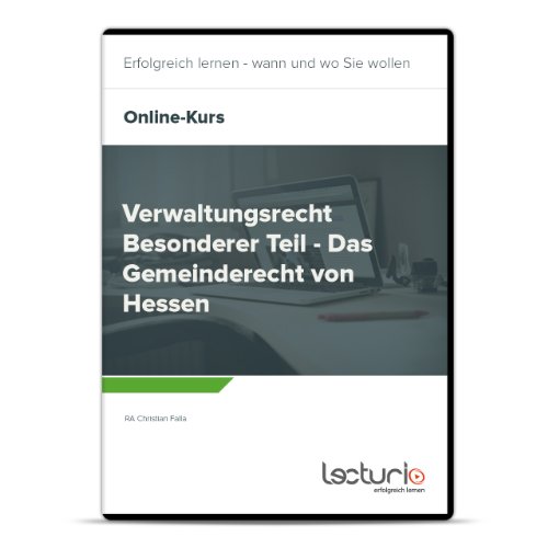 Preisvergleich Produktbild Online-Videokurs Verwaltungsrecht Besonderer Teil - Das Gemeinderecht von Hessen fürs Staatsexamen - Jura Repetitorium