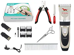Petology Professional Automatic Rechargeable Pet Hair Trimmer with Extra Battery for Dogs