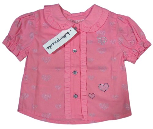 TUTTO PICCOLO "Brilliant Love" baby girls blouse metallic with rhinestone (pink/silber)
