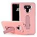 Produktbild QINPIN Hard Soft Rubber Impact Armor Fall Zurück Hybrid Cover für LG G6 Rosa