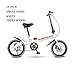 Produktbild 16 Zoll Faltrad for Erwachsene Mountainbike Tragbares Fahrrad stoßdämpfende männliche und weibliche Studenten Fahrrad Stadt Fahrrad (Color : White, Size : Single speed)