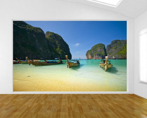Bilderdepot24 Vlies Fototapete "Tropical Beach in Ko Phi-Phi Ley island -Tailand" 270x180 cm - direkt vom Hersteller, inklusive Kleister