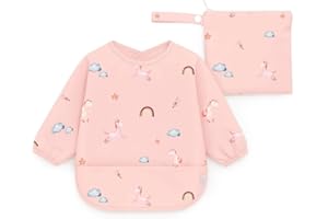 J. BØRN J.Børn Baby Lätzchen mit Langen Ärmeln, Lätzchen Wasserdichte, Baby Fütterlätzchen,Kunst Malerei Schürze, Ärmellätzchen Babys für Essen Malen Spielen, 6 Monate+