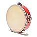 keepingup 1 Piece Musical Tambourine Wooden Drum Rattles for Baby Education Toy Red
