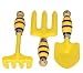 Produktbild Gartenwerkzeuge für Kinder - 3-teiliges Gartenwerkzeugset in Miniaturausgabe für Kleinkinder / Kinder fürs Gemüsebeet, Blumenkasten, Rasenflächen und im Innenebreich von NimNik