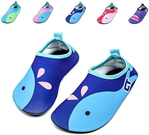 Water Shoes- Kids Barefoot Water Skin Shoes Aqua Socks for Swimming Diving Surf Yoga Gym Beach Pool (4-4.5 UK Toddlers (20-21EU), Green)