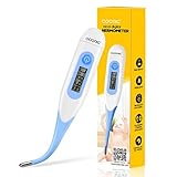 Thermomètre Bébé Médical Étanche Numérique - Thermomètre Oral Rectale Axillaire Professionel pour Bébé Enfant Adulte, Avec Avertissement de Fièvre